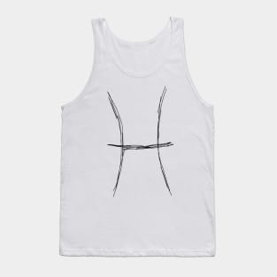 Dark and Gritty Pisces Zodiac Sign Tank Top